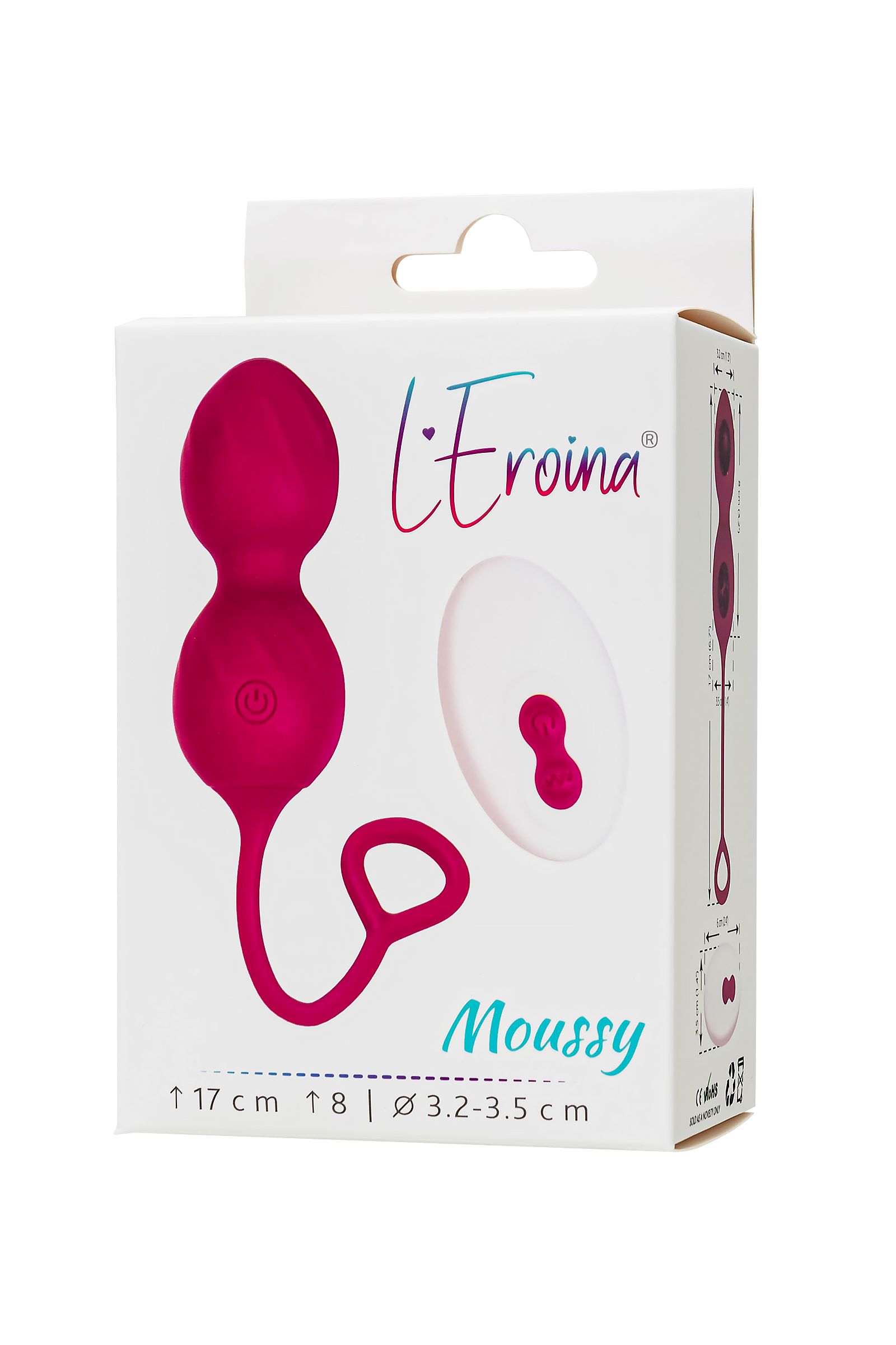 Vaginal balls L'Eroina Moussy, silicone, burgundy, 17 cm - Görsel 11