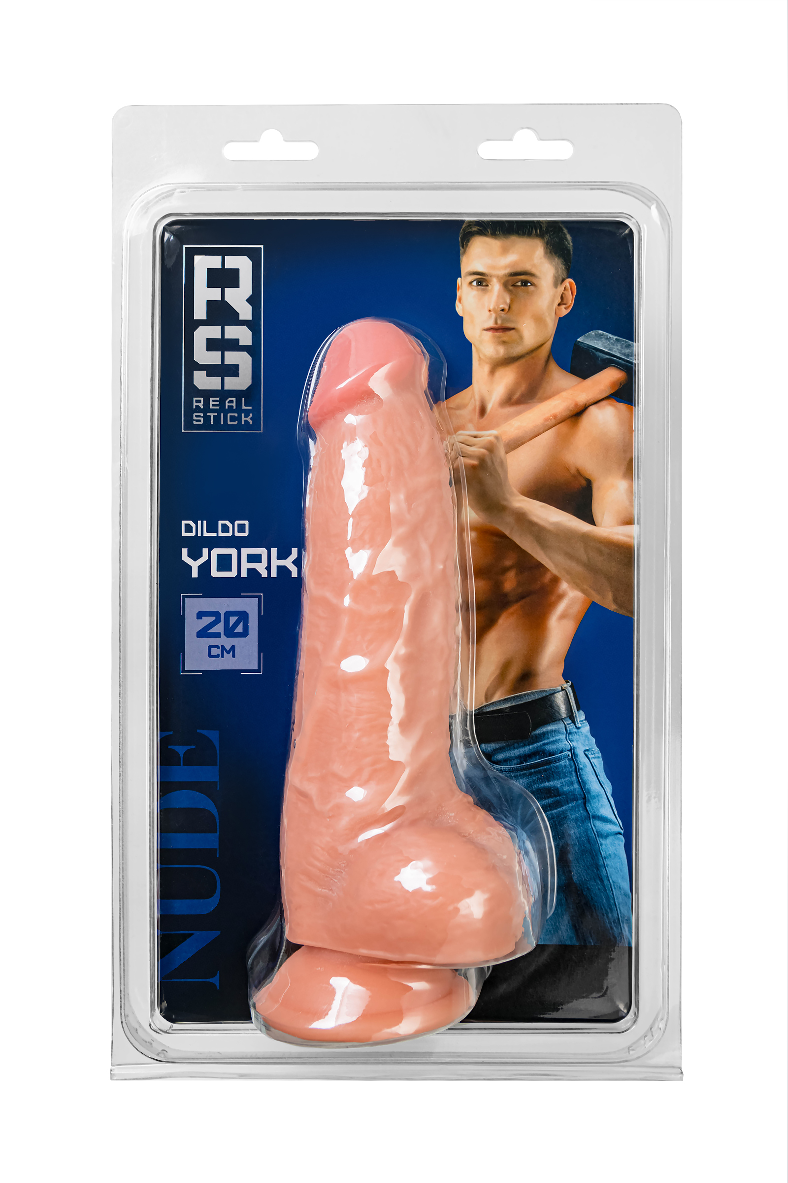 RealStick Nude York, PVC, et, 20 cm gerçekçi yapay penis - Görsel 10