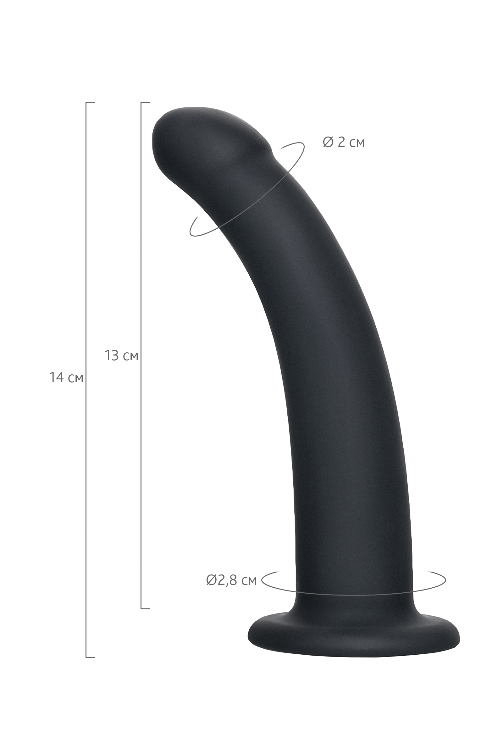 POPO Pleasure by TOYFA Serpens Anal yapay penis S Virajlı, Silikon, siyah, 13 cm - Görsel 8
