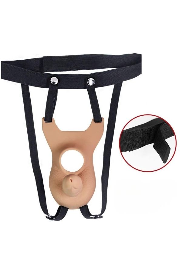 Hollow Strap-On Dildo(Kurşun Vibratör Uyumlu) – Ayarlanabilir Kemerli Giyilebilir Anal Dildo, 15 cm
