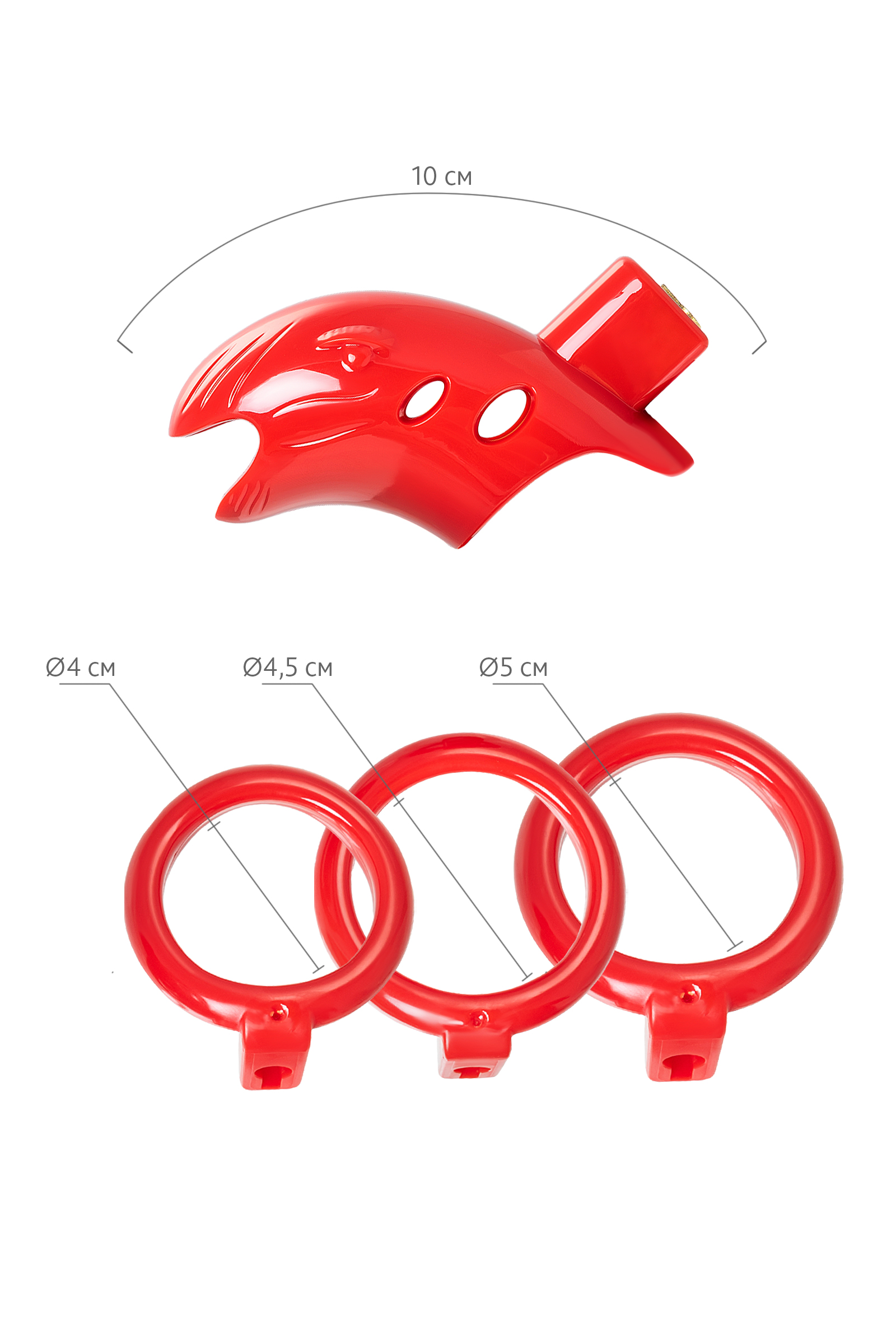 Black&Red by TOYFA erkek sadakat kemeri, ABS plastik, kırmızı, 10 cm - Görsel 11