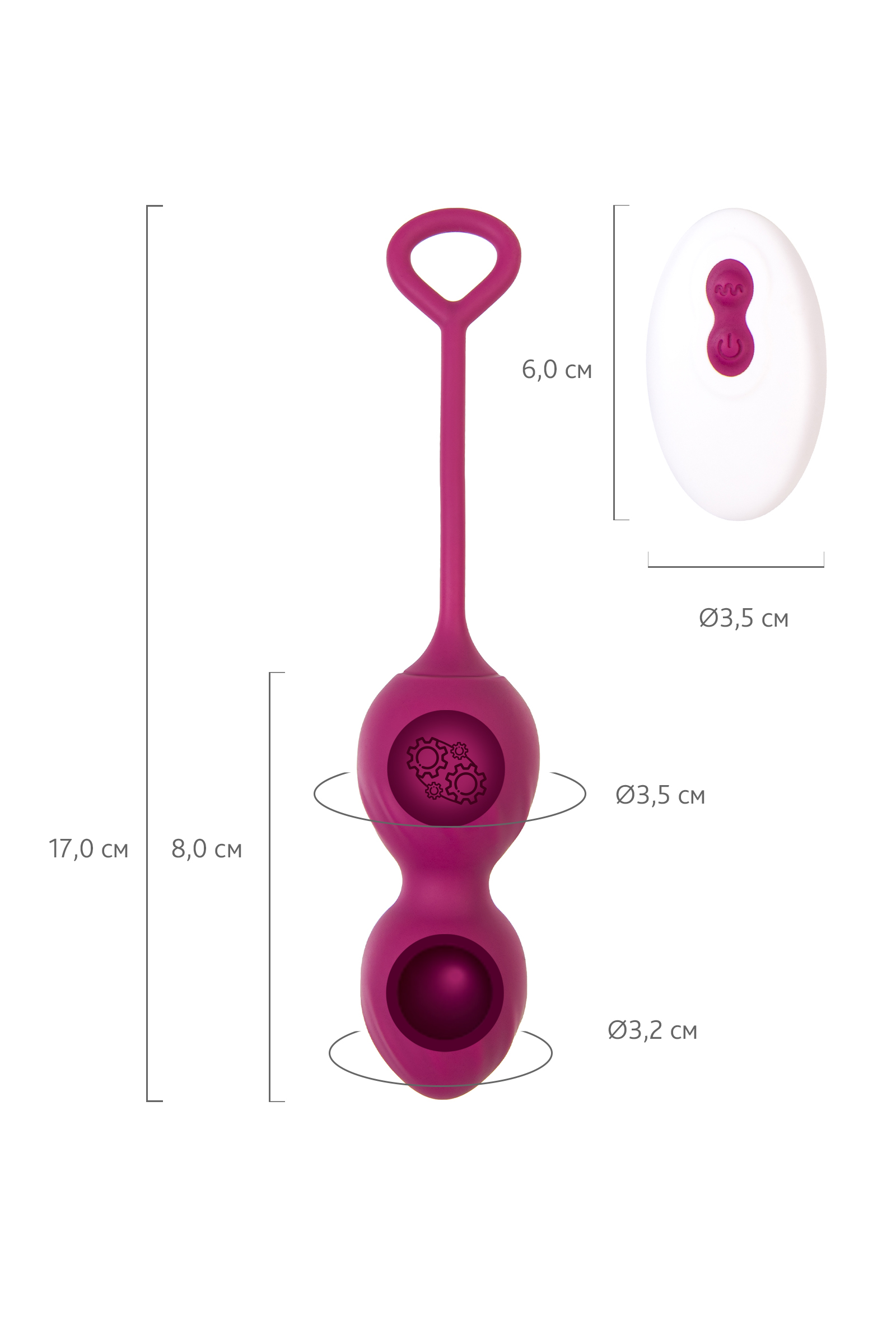 Vaginal balls L'Eroina Moussy, silicone, burgundy, 17 cm - Görsel 7