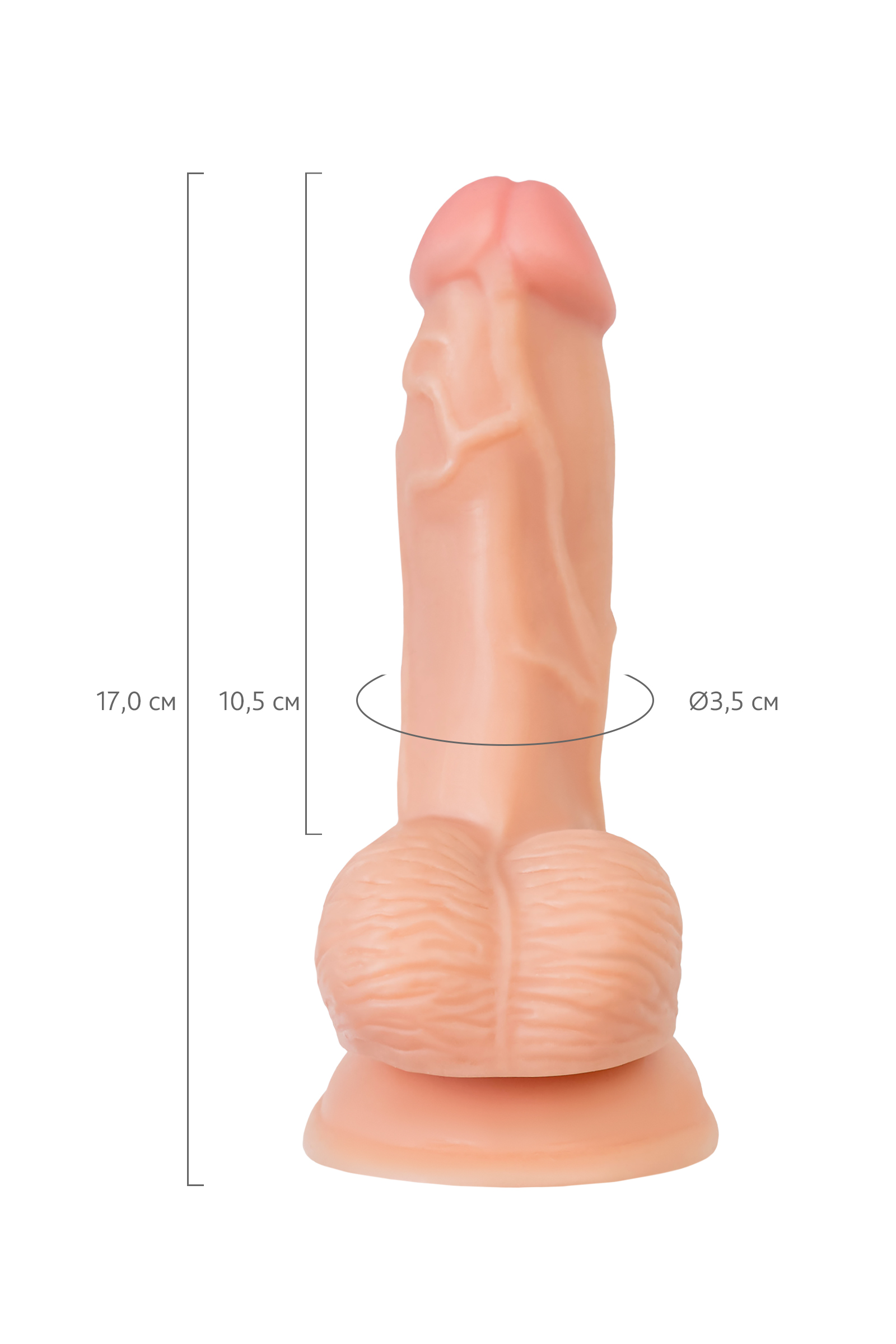 RealStick Nude Rolo, PVC, et, 17 cm gerçekçi yapay penis - Görsel 7