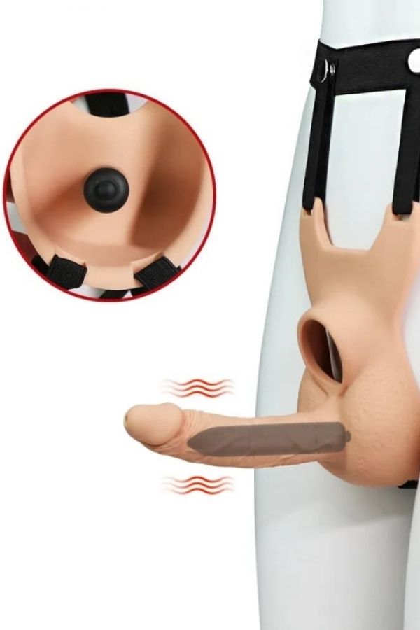 Hollow Strap-On Dildo(Kurşun Vibratör Uyumlu) – Ayarlanabilir Kemerli Giyilebilir Anal Dildo, 15 cm - Görsel 5