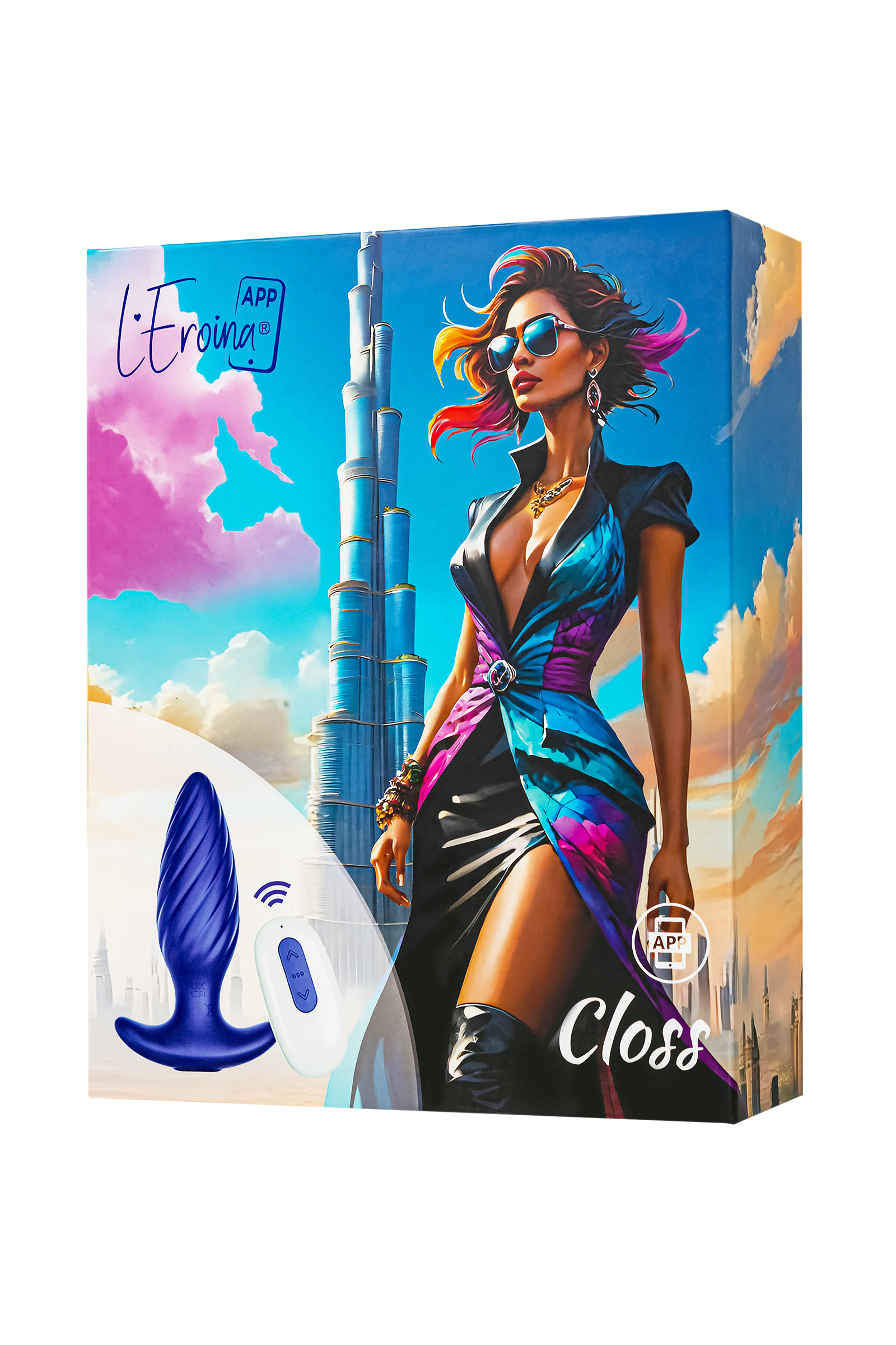 L’Eroina APP CLOSS Uygulama ve Kumandadan Kontrollü Anal Vibratör, Silikon, Mavi, 10.5 cm - Görsel 10