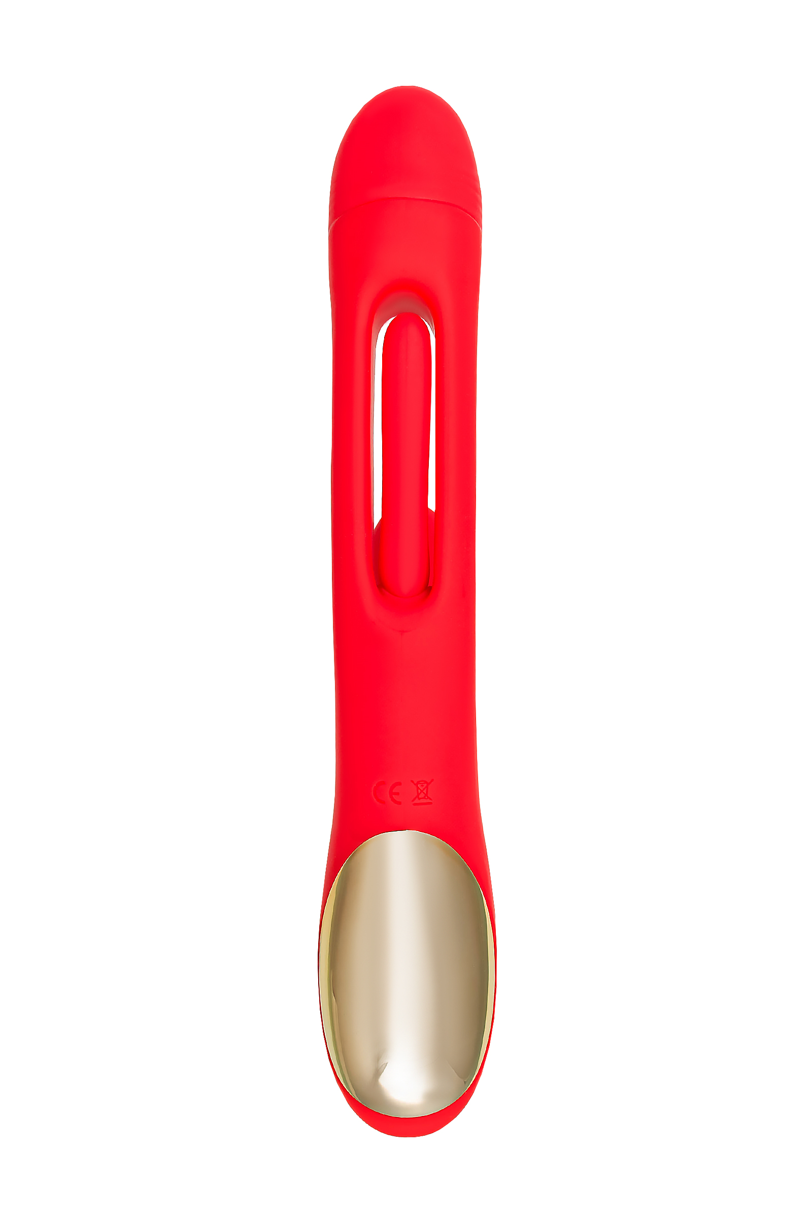 Klitoral uyarıcılı vibratör JOS Patti, hareketli dilli, silikon, kırmızı, 24 cm - Görsel 2